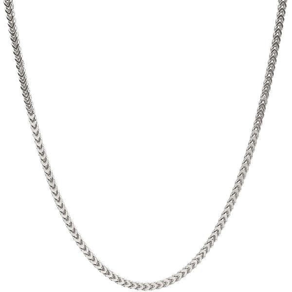 Amazon.co.jp: スターリングシルバー 高光沢 2mm フランコチェーン