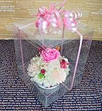 fleurcocoオリジナル 枯れないお花のプチフラワーケーキ チェリーポップS クリアーケースイン ピンク