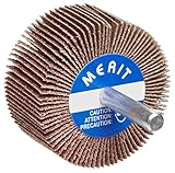 Merit Super Finish Mandrel Mounted Mini Grind-O-Flex Abrasive Flap Wheel, Round Shank, Ceramic Alumi