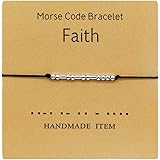 TASHA Morse Code Bracelets for Women Girls Sterling Silver Beads on Silk Cord Friendship Inspirational Gifts Adjustable Brace
