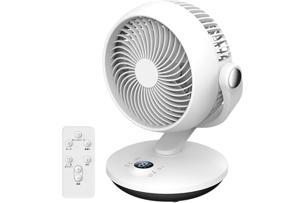 サーキュレーター DCモーター【2026 先行発売モデル＆節電対策】扇風機 兼用 静音 超小型せんぷうき 強力送風 省エネ リモコン付き 左右首振り 上下角度調節 3モード 風量6段階調節 タイマー機能 一台多役 換気/空気循環/部屋干し/冷房 梅雨除湿 衣類乾燥 日本語取扱説明書付き プレゼントに最適