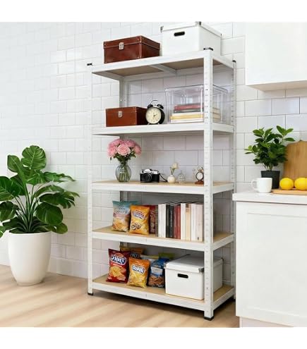 Amazon｜高さ調整可能 スチールラック 5段 幅90cm×奥行40cm×高さ180cm