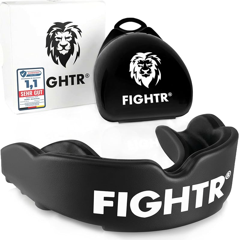 FIGHTR プレミアムマウスガード – 呼吸&簡単調節 | スポーツマウスガード ボクシング、MMA、フットボール、ラクロス、ホッケー、その他のスポーツ用 | 衛生ボックス付き