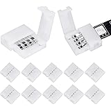 WENHSIN 10Packs 4-Pin RGB LED Light Strip Connectors 10mm Unwired Gapless Solderless Adapter Terminal Extension for SMD 5050