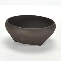 Amazon.co.jp: 盆栽妙 盆栽鉢 植木鉢 瀬戸焼 ウ泥4号鉄鉢 幅13cm奥行き