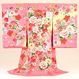 お宮参り 着物 女の子 ピンクにつづみ太鼓