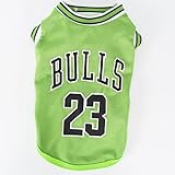 【日本国内検品】 犬服 春 夏 犬の服 夏用 タンクトップ 涼しい バスケットボールユニフォーム 23号 通気メッシュベスト ノースリーブベスト わんこ服 小型犬 中型犬 大型犬 猫服(⑩グリーンB,XS)