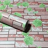 RUDOSTYLE 壁紙 レンガ イギリス積み 【 はがせる のり付き シール タイプ 】 防水 壁紙シール diy リメイクシート クロス おしゃれ ブリティッシュ カッティングシート 緑 自然 キ