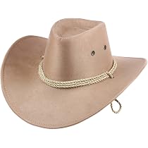 UWANTC Mens Faux Felt Western Cowboy 