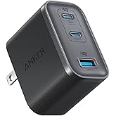 Anker Nano Charger (70W, 3 Ports) ブラック | 充電器 / 70W / Type-C 【PD対応/PSE技術基準適合/折りたたみ式プラグ】 iPhone 17 / 16 / 15シリーズ / Air MacBook