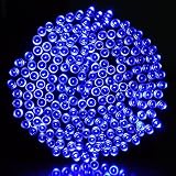 Ucharge 200 72 Feet Solar Powered String Blue LED Lights, Fairy Waterproof String Lights for Indoor,