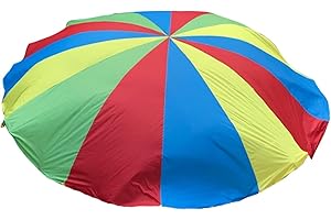 パラバルーンスクールスポーツキット、身体知能活動機器、レインボー傘幼稚園児、幼稚園パラシュート教育ゲーム、早期教育教材、感覚統合トレーニングおもちゃ、子供の色認識レインボーパラシュート