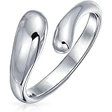 [Bling Jewelry] 幾何学的なオープン バイパス涙リング バンド ガール フレンドのティーン .925 スターリング シルバーの洗練された