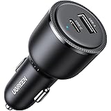 UGREEN 63W シガーソケット 2ポート【PD45W+QC18W】USB-A+USB-C QC3.0&PD3.0対応 急速充電 PSS DC12V-24V車類対応 iPhone 14/ 14 Pro Max/iPhone 13 / 12 Pro