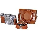 kinokoo Canon デジタルカメラ PowerShot G9 X / G9X mark2 カメラケース PUレザー ショルダーストラップ付 (ブラウン)