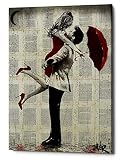 EpicグラフィティIt Rained by Loui Jover、Gicleeキャンバス壁アート 12" x 18" ブラック EPIC-CA12181097