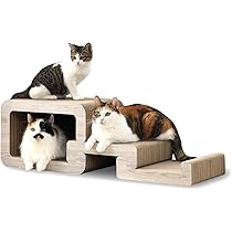 Amazon | 猫壱 キャットツリー レギュラー ライトブラウン 爪研ぎ