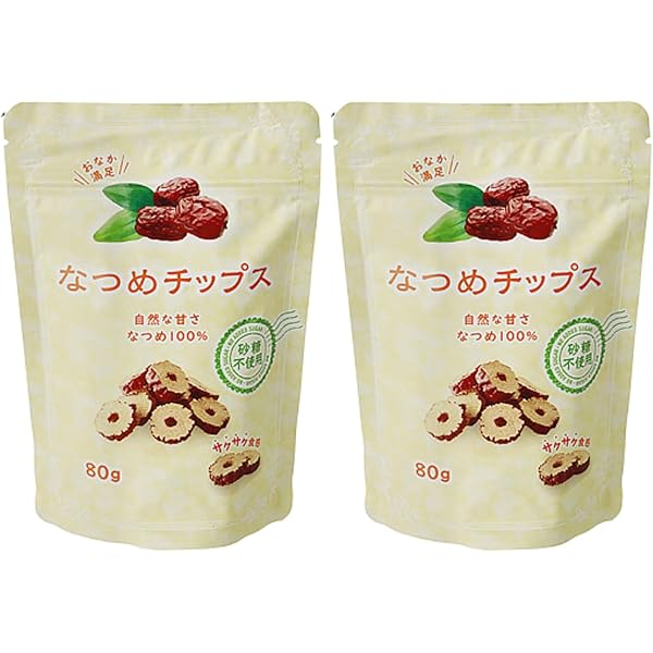 Amazon.co.jp: なつめチップス 80g×2個 砂糖不使用 自然な甘さ