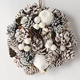 Xmasリースミニ15cm【ホワイトアップル＆グリーンモケ＆スノー】ご家庭や店舗様のクリスマスデコレーションに！クリスマスギフトにも最適♪