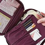 YOKINO 大容量 化粧品袋 化粧ブラシ オーガナイザー プロ ポータブル 防水 トラベルポーチ トイレタリー バッグ スーツケース 収納ケース 女性や男性 トイレタリーバッグ ウォッシュバッグ 化粧バッグ 旅行バッグ (レッド)