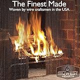 Midwest Hearth暖炉スクリーンメッシュカーテン。2パネル各24 " wide。Includes画面Pulls。Made In USA 20"H x 24"W ブラック MHFireScre