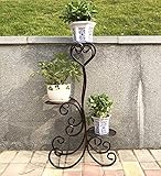ZENGAI フラワーポットラック ファッション 鉄の芸術 バルコニー 多層 屋内 盆栽 ディスプレイスタンド、4色 フラワースタンド ( 色 : ブラウン ぶらうん )