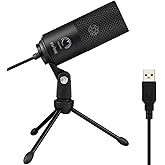 USB Microphone,Fifine Metal Condenser Recording Microphone For Laptop MAC Or Windows Cardioid Studio Recording Vocals, Voice