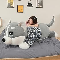 シベリアンハスキー　特大ぬいぐるみ 受注商品】ぬいぐるみ・シベリアンハスキー（伏せ） | KOESEN