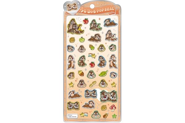 クラックス CRUX うるちゅる ポップシール ディズニー チップ＆デール ぷっくり 立体 スマホデコ 推し活 132227