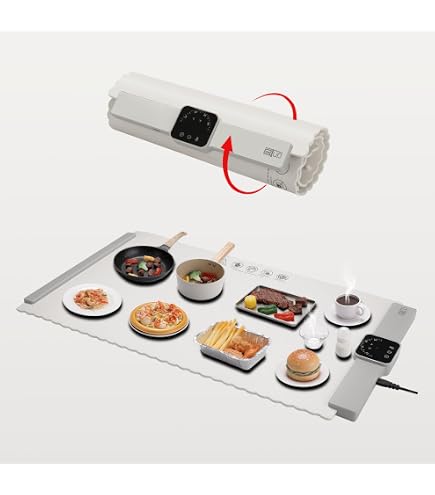 Bgieaug Electric Food Warming Mat - Foldable Heating Tray With 7 Temp Settings, 4-Hour Timer, For Buffets & Parties