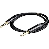 [FT-CABLE] シールドケーブル 【 断線しにくい 楽器用 シールド 】 ギターシールド 【 ギター ベース アンプ などの接続 】(S-Sプラグ 1m / ブラック)