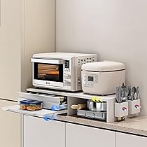 西園寺様❣️家電下収納 レンジ下収納 大容量 レンジ下スライドテーブルー Amazon.co.jp: ママ倉 家電下収納 延長されたデザイン レンジ下収納 大