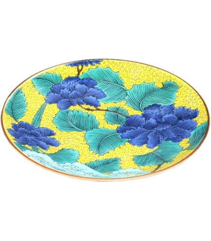 Amazon.co.jp: 九谷焼 青郊窯 5.7号角皿 ひまわり 四季の花 SK-433