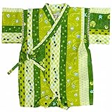 甚平 ロンパース ベビー 男の子 じんべい カエル柄 日本製生地 グリーン 80