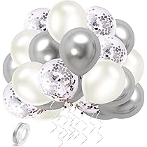 バルーン Amazon | EXGOX 90個 風船 バルーン シルバー お誕生日 ゴム風船