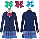 [Hicosplay] コスプレ lovelive ラブライブ 制服 国立音ノ木坂学院 女子制服 リボン３つ付き かわいい コスプレ アニメ