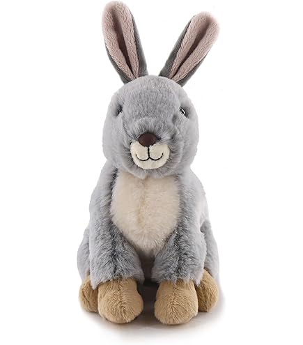 Amazon.co.jp: お庭と牧場の動物シリーズ うさぎグレー ぬいぐるみ
