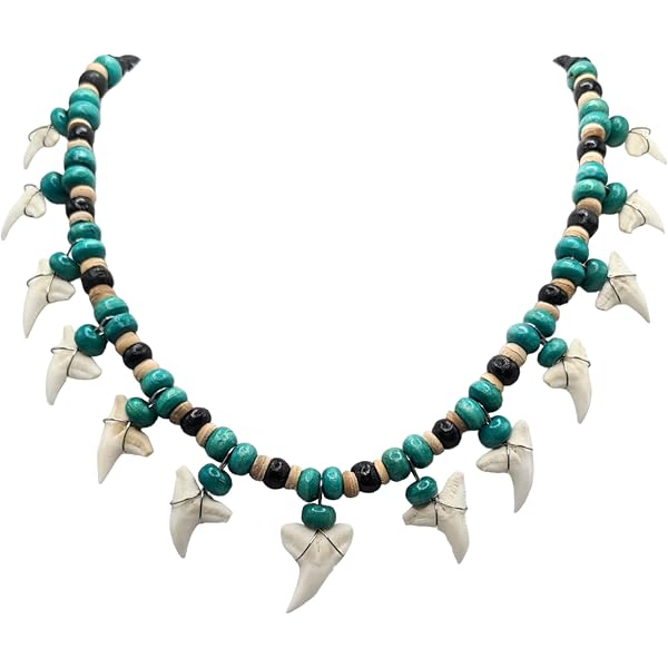 Amazon | Swimmi 純正 13 Mako Shark Teeth 木製ビーズ ワックスコード