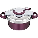 【オンライン限定】ティファール 圧力鍋 5.2L 3~5人用 IH ガス火対応 カンタン開閉 2in1なべ 「クリプソ ミニット デュオ プラム」 ふっ素樹脂コーティング P4705134