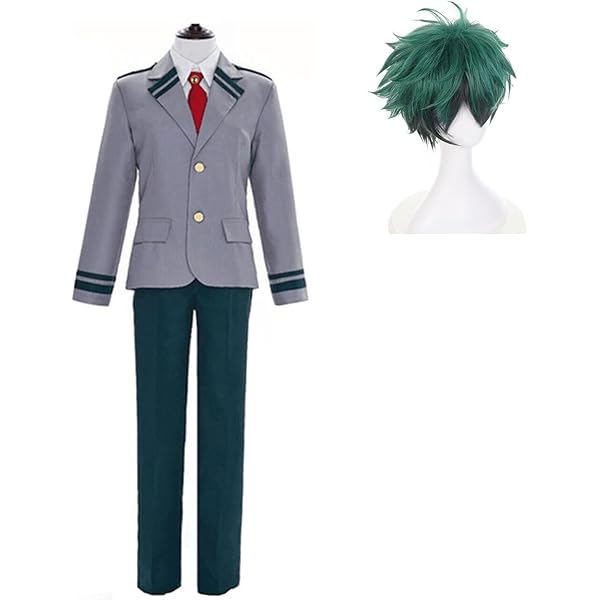 【緑谷出久】 僕のヒーローアカデミア 衣装＋ウィッグ＋靴 制服 フルセット Amazon.co.jp: 緑谷出久 性転風 コスプレ衣装 ウィッグ付き 僕の