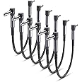 Elebase Guitar Patch Cables 6-Pack, 6 Inch Effects Pedal Board Cable 1/4 Inch Right-Angle Braided Audio Cord Shielded TS Copp