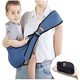Angelcare ベビースリング 新生児 成長に合わせて使える4WAY 抱っこ紐 国際安全認証取得 片手 抱っこひも サイズ調節可能 パパママ兼用 簡易 軽量 外出しやすい 出産祝い 四季通用 (ブルー)
