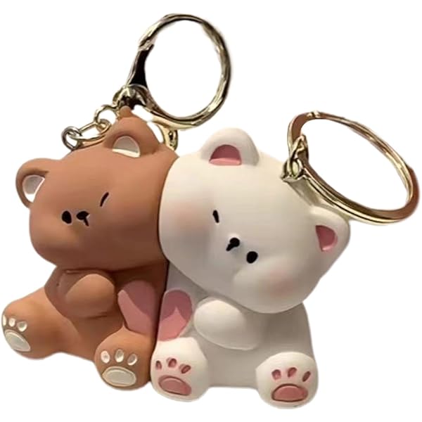 クマ　キーホルダー Amazon.co.jp: [Wesleyyy] 2個 クマのカップルのキーホルダー
