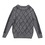 POTOJP 子供用 ニット セーター 女の子 男の子 ベビー キッズ 長袖 カーディガン セーター プルオーバー お出かけ 遊び着 通学 普段着 通園 (ブラック, 140)