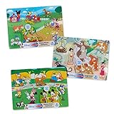 Melissa & Doug Wooden Peg Jungle Book/Farm/Pets Puzzle (8 Piece) [並行輸入品]