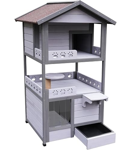 Amazon | Wokouiys 猫 ハウス 犬小屋 キャットハウス 猫ハウス 屋外