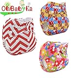 Ohbabyka3点セット おむつカバー 布おむつ ベビー 布オムツ おむつ 新生児用 新生児用品 サイズ調節可 洗濯可能 漏れしにくい パンツ フリーサイズ 通気性良い 保育園 入園準備 女の子 男