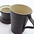 天香茶行 旋転蓋杯 黒 マグカップ 茶器 茶具 杯 (375ml)