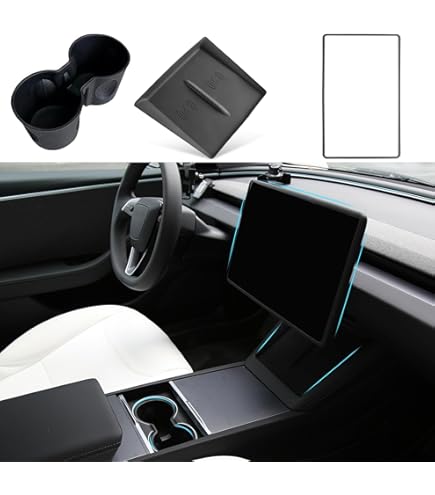 Frani Center Console Silicone Mat Designed For Tesla Model Y Juniper Refresh,Non-Slip Design Tesla Model Y Accessories 2025 2026 Black