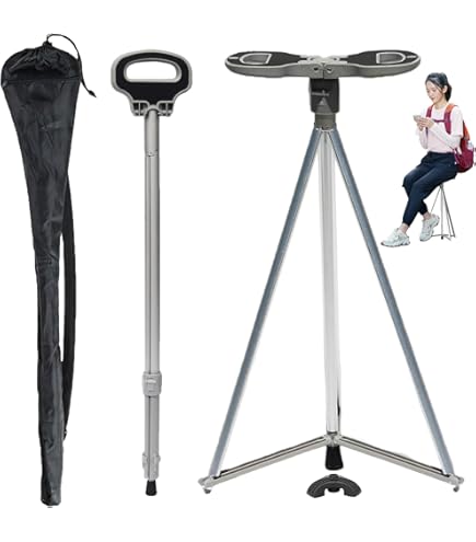 Amazon.co.jp: ステッキチェア 折りたたみ杖 超軽量 登山杖 アルミ製 3